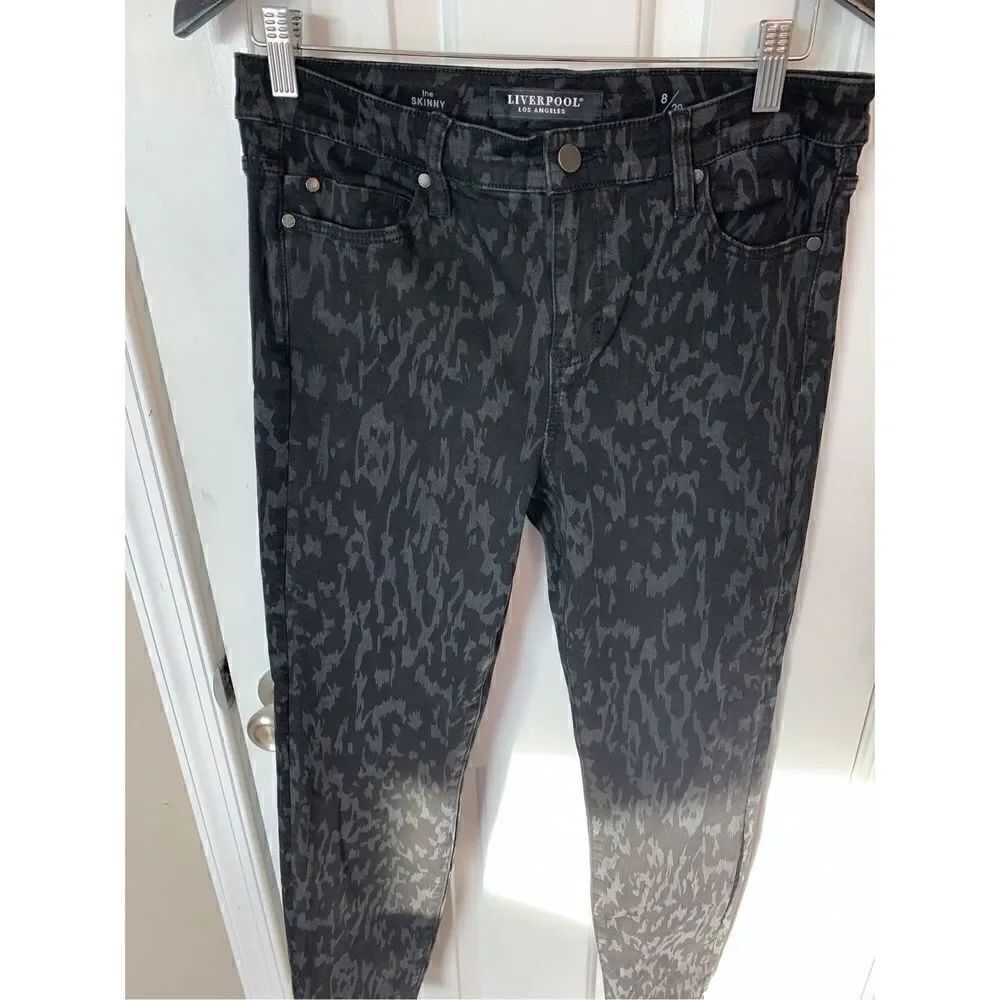 Liverpoolโanimalโprintโblackโjeansโsizeโ8/29